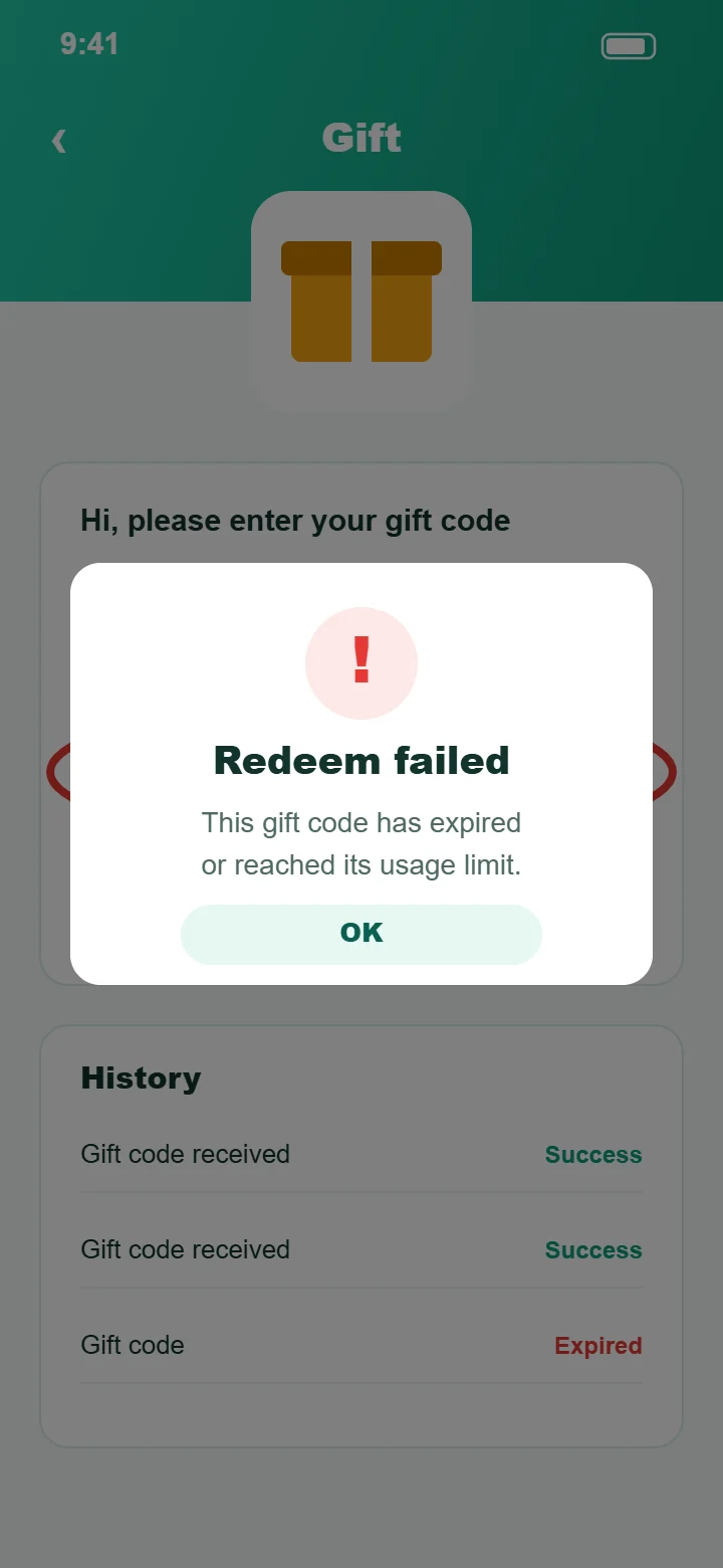 Fantasy Gems gift code not working expired error